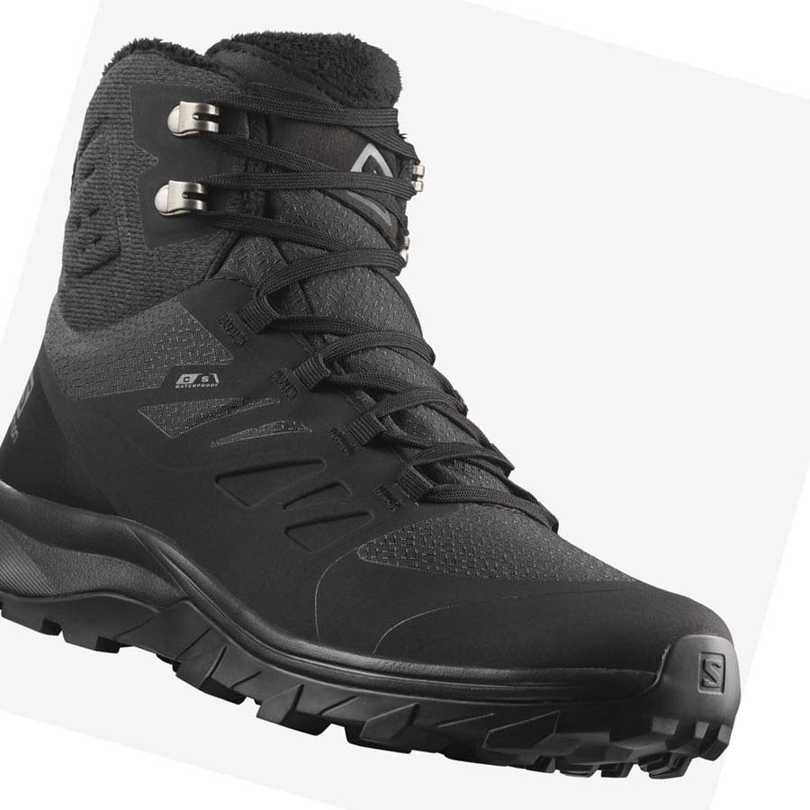 Salomon WoOUTBLAST THINSULATE™ CLIMASALOMON™ WATERPROOF Kadın Yürüyüş Ayakkabısı Siyah | TR 2848DFM